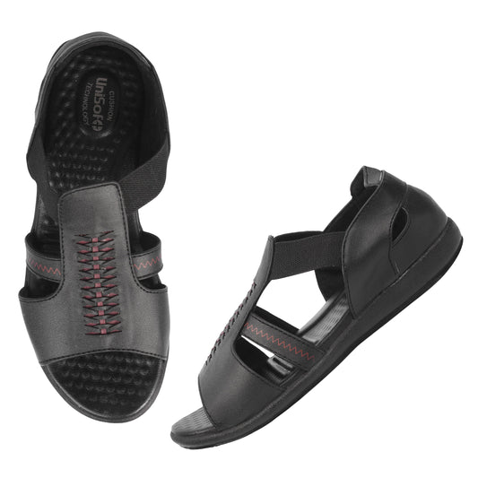 Unisoft Women's Sandals | Premium Soft Orthopedic Slip-on Summer Casual Slippers | Lightweight, Medium Arch-USL_461_321