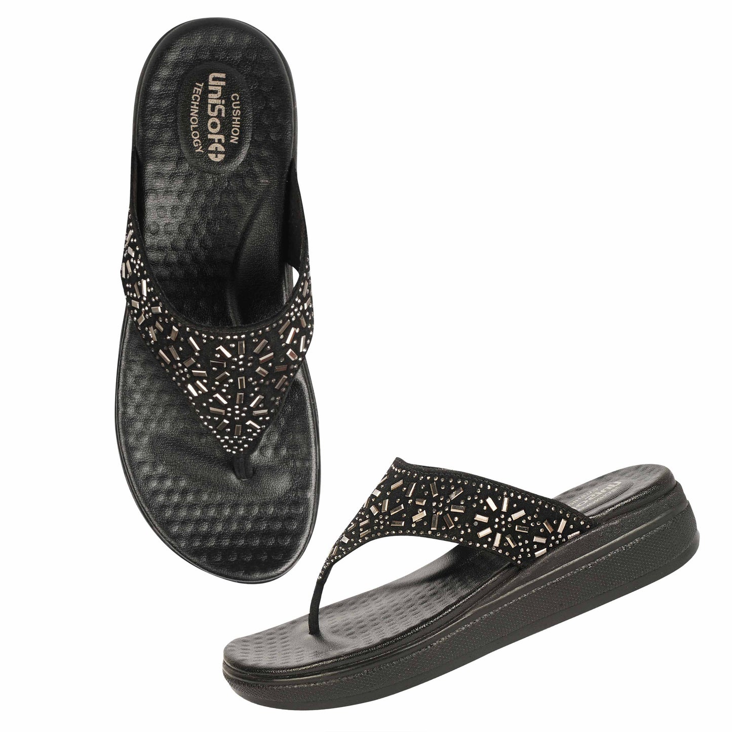Unisoft Women's Slippers Premium Soft Orthopedic Slip on Summer Casual Slippers Lightweight Medium Arch USL 462 404