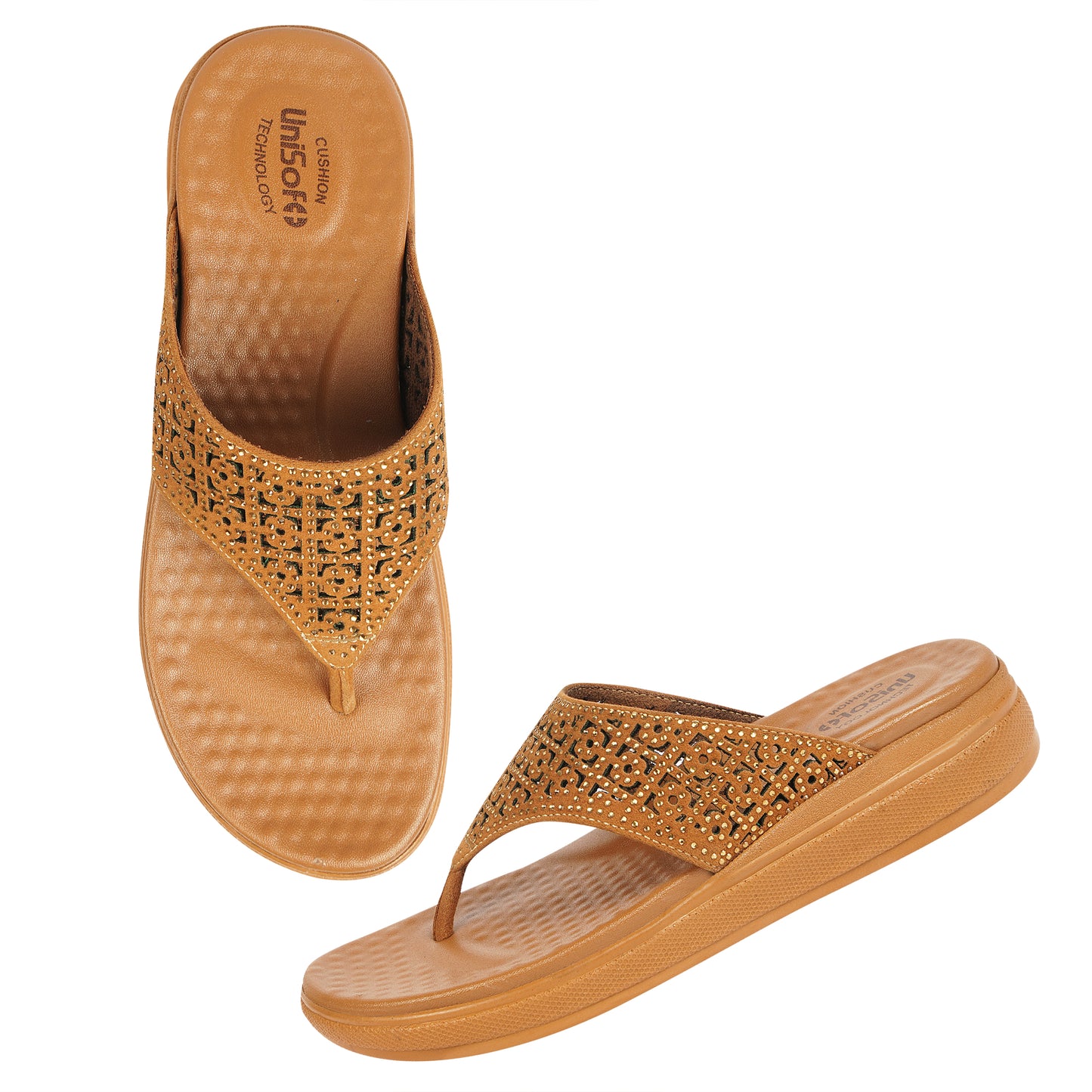 Unisoft Women's Slippers Premium Soft Orthopedic Slip on Summer Casual Slippers Lightweight Medium Arch USL 462 405
