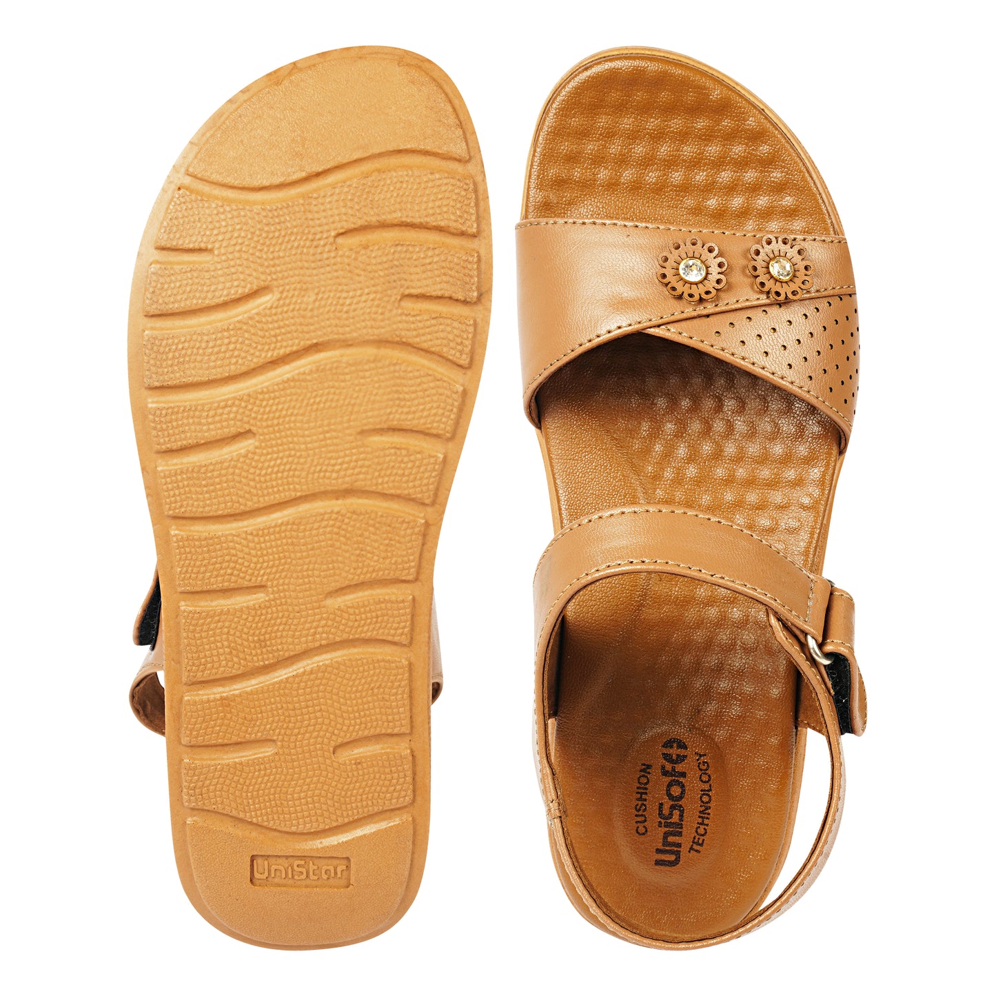 Unisoft Women's Sandals | Premium Soft Orthopedic Slip-on Summer Casual Slippers | Lightweight, Medium Arch-USL_462_407