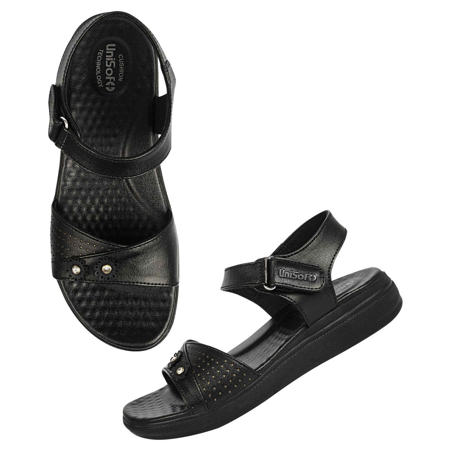 Unisoft Women's Sandals | Premium Soft Orthopedic Slip-on Summer Casual Slippers | Lightweight, Medium Arch-USL_462_407