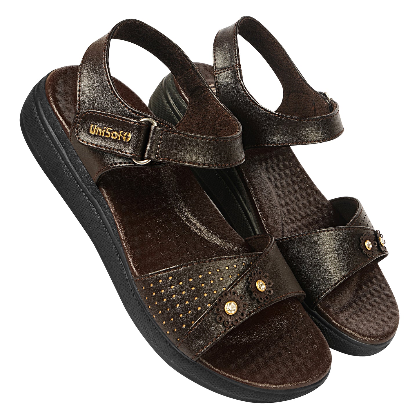 Unisoft Women's Sandals | Premium Soft Orthopedic Slip-on Summer Casual Slippers | Lightweight, Medium Arch-USL_462_407