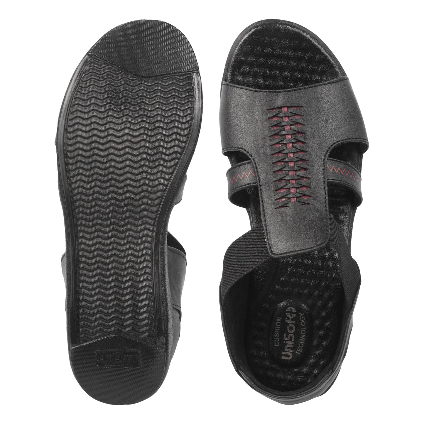 Unisoft Women's Sandals | Premium Soft Orthopedic Slip-on Summer Casual Slippers | Lightweight, Medium Arch-USL_461_321