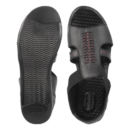 Unisoft Women's Sandals | Premium Soft Orthopedic Slip-on Summer Casual Slippers | Lightweight, Medium Arch-USL_461_321