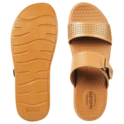Unisoft Women's Sandals | Premium Soft Orthopedic Slip-on Summer Casual Slippers | Lightweight, Medium Arch-USL_462_403