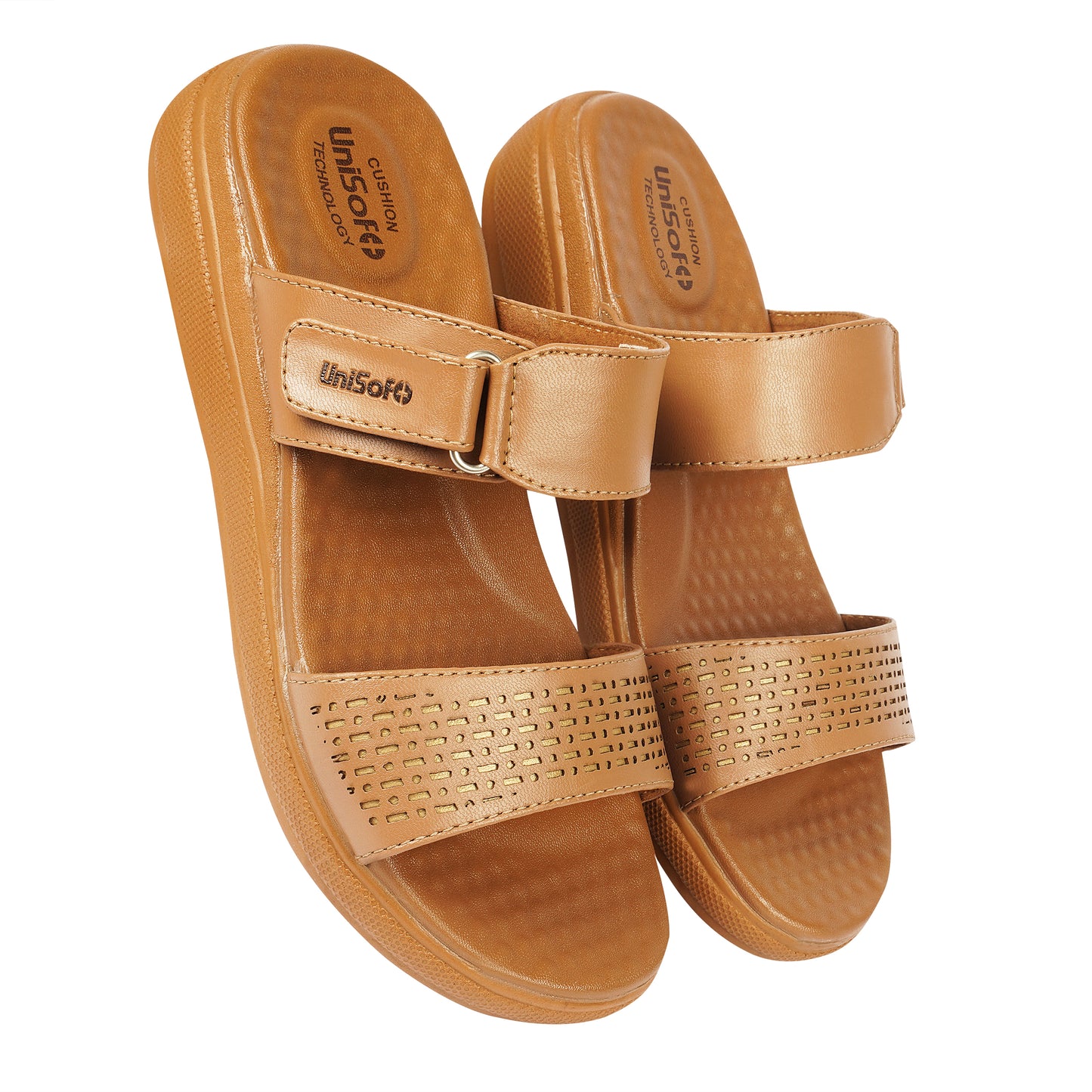 Unisoft Women's Sandals | Premium Soft Orthopedic Slip-on Summer Casual Slippers | Lightweight, Medium Arch-USL_462_403