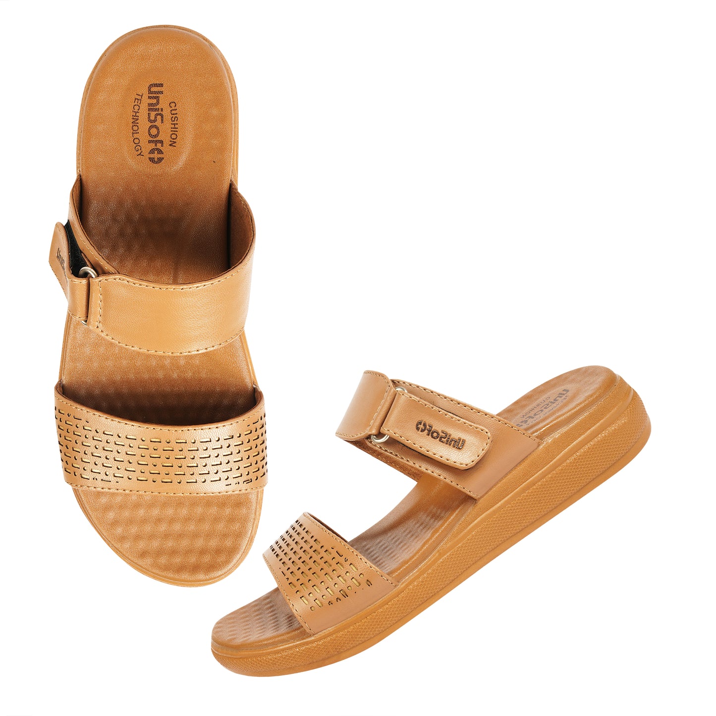 Unisoft Women's Sandals | Premium Soft Orthopedic Slip-on Summer Casual Slippers | Lightweight, Medium Arch-USL_462_403