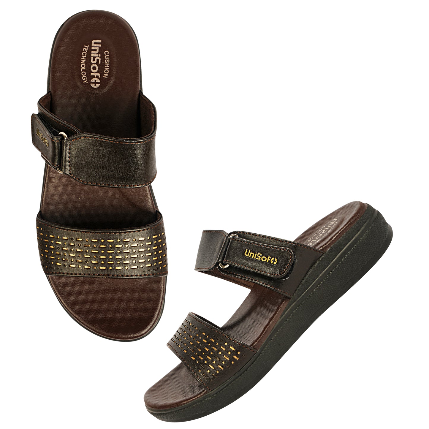 Unisoft Women's Sandals | Premium Soft Orthopedic Slip-on Summer Casual Slippers | Lightweight, Medium Arch-USL_462_403