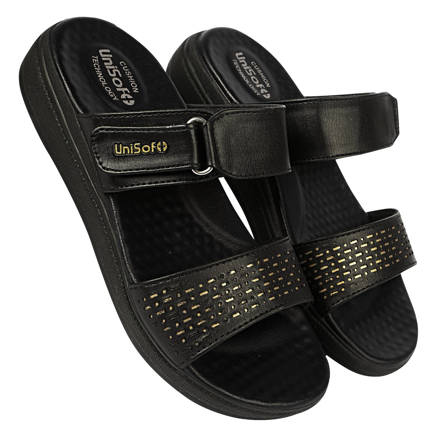Unisoft Women's Sandals | Premium Soft Orthopedic Slip-on Summer Casual Slippers | Lightweight, Medium Arch-USL_462_403