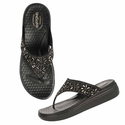 Unisoft Women's Slippers Premium Soft Orthopedic Slip on Summer Casual Slippers Lightweight Medium Arch USL 462 404