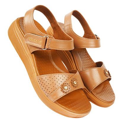 Unisoft Women's Sandals | Premium Soft Orthopedic Slip-on Summer Casual Slippers | Lightweight, Medium Arch-USL_462_407