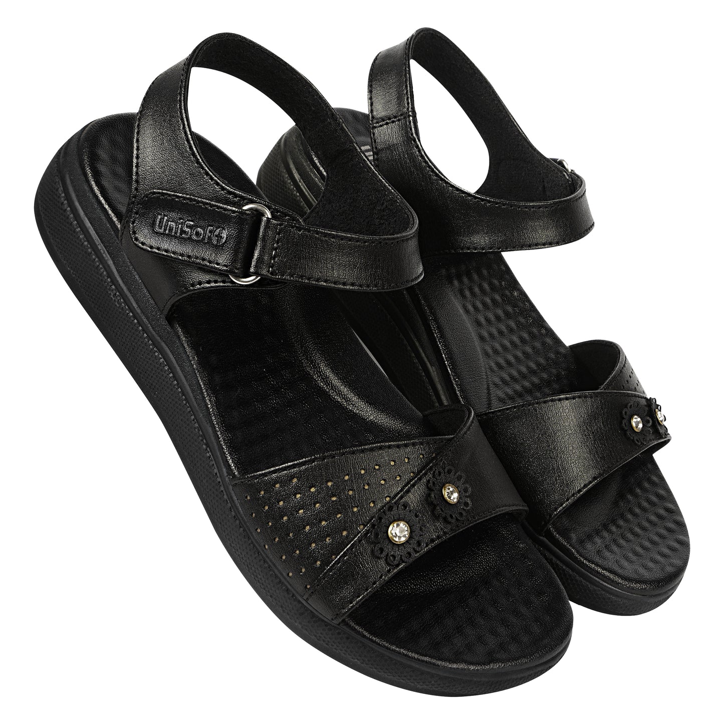 Unisoft Women's Sandals | Premium Soft Orthopedic Slip-on Summer Casual Slippers | Lightweight, Medium Arch-USL_462_407