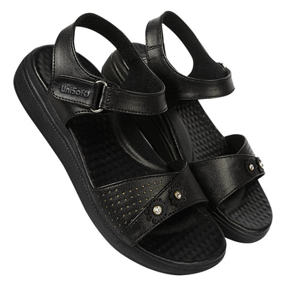 Unisoft Women's Sandals | Premium Soft Orthopedic Slip-on Summer Casual Slippers | Lightweight, Medium Arch-USL_462_407
