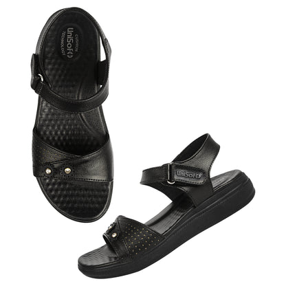 Unisoft Women's Sandals | Premium Soft Orthopedic Slip-on Summer Casual Slippers | Lightweight, Medium Arch-USL_462_407