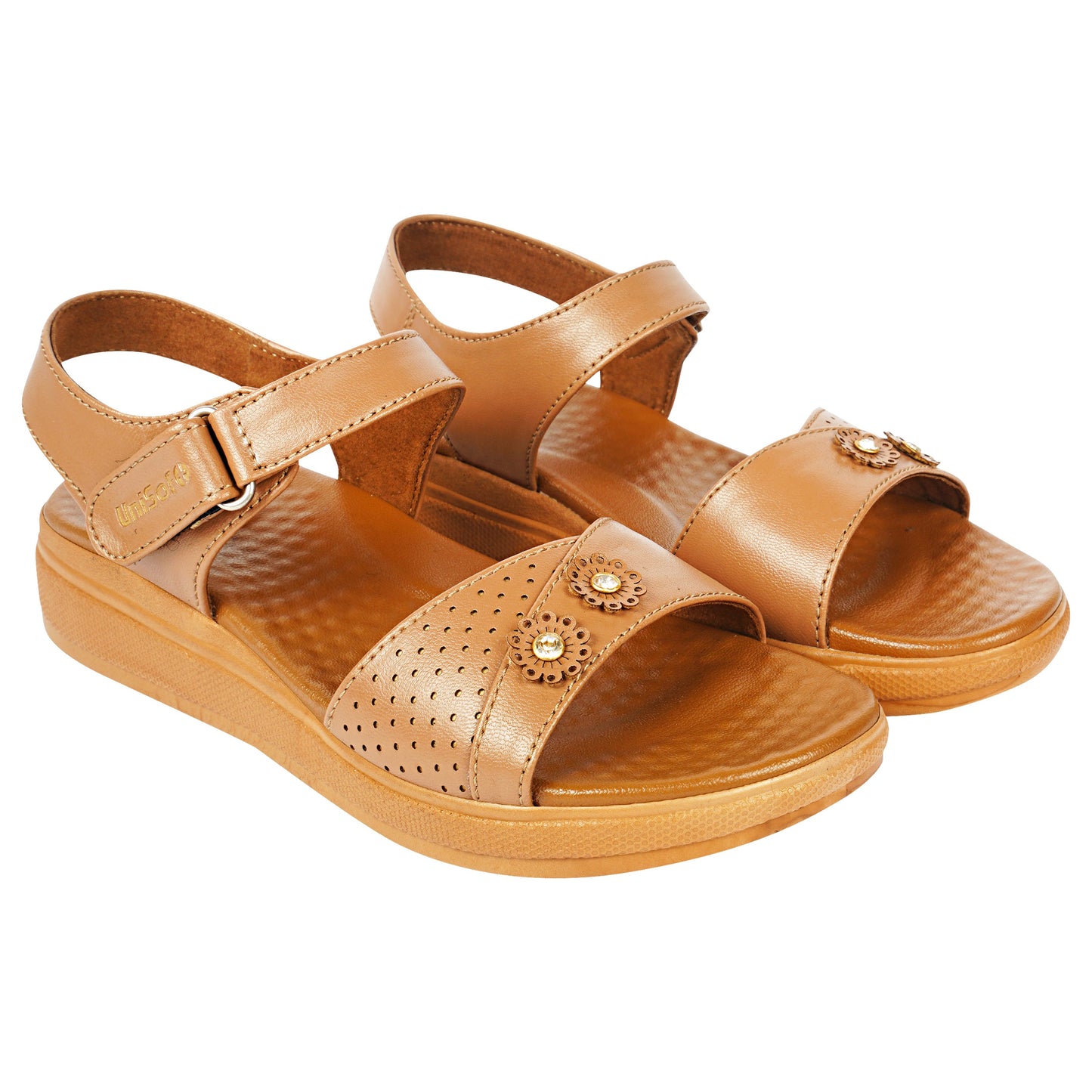 Unisoft Women's Sandals | Premium Soft Orthopedic Slip-on Summer Casual Slippers | Lightweight, Medium Arch-USL_462_407