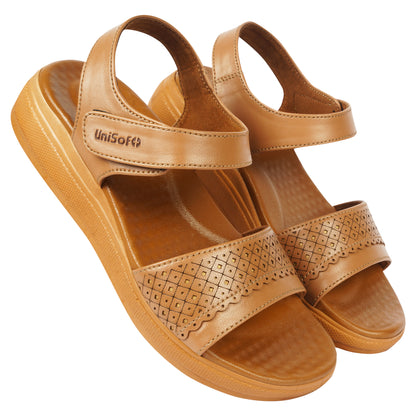 Unisoft Women's Sandals | Premium Soft Orthopedic Slip-on Summer Casual Slippers | Lightweight, Medium Arch-USL_462_408