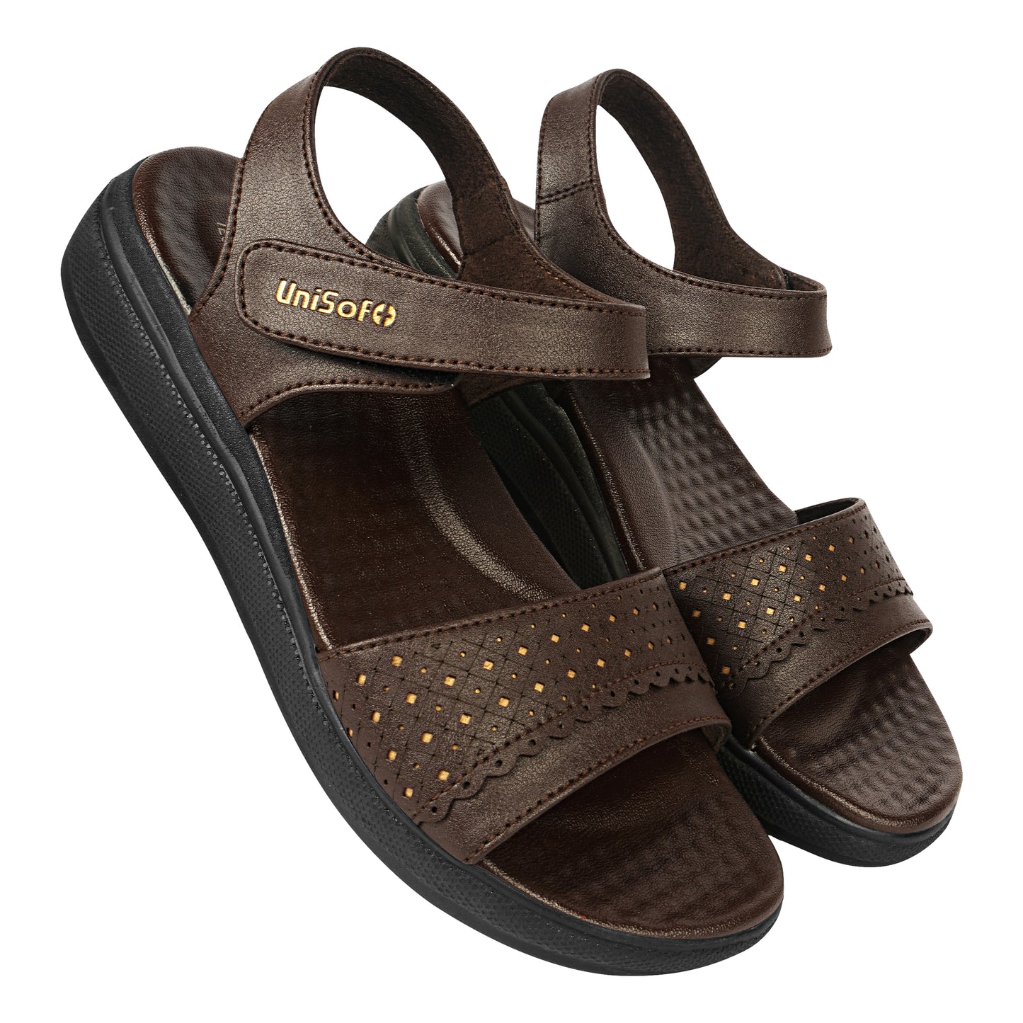 Unisoft Women's Sandals | Premium Soft Orthopedic Slip-on Summer Casual Slippers | Lightweight, Medium Arch-USL_462_408