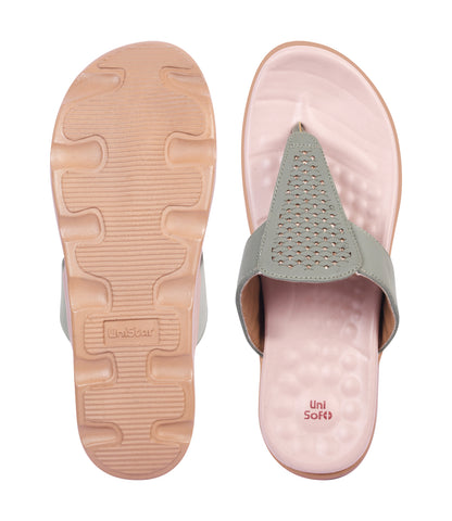 Unisoft Women's Slippers Premium Soft Orthopedic Slip on Summer Casual Slippers Lightweight Medium Arch USL US 2001