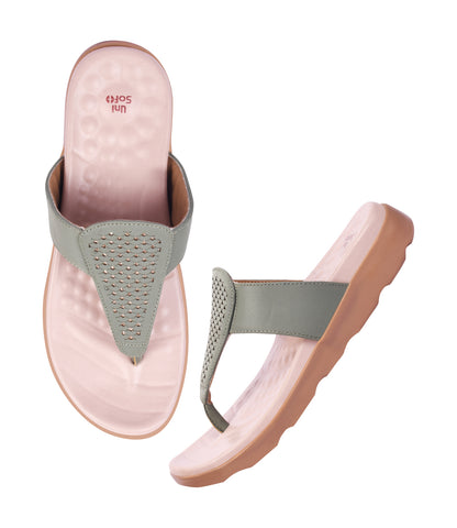 Unisoft Women's Slippers Premium Soft Orthopedic Slip on Summer Casual Slippers Lightweight Medium Arch USL US 2001