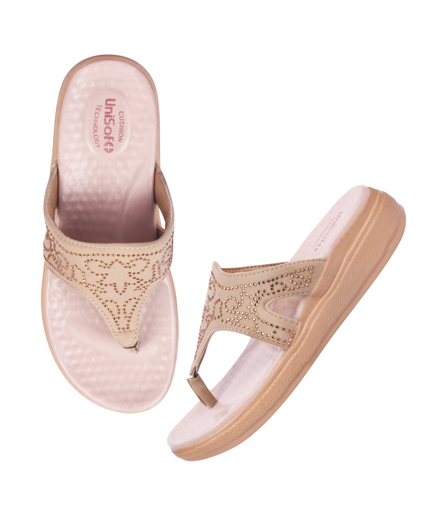 Unisoft Women's Slippers Premium Soft Orthopedic Slip on Summer Casual Slippers Lightweight Medium Arch USL US 4001