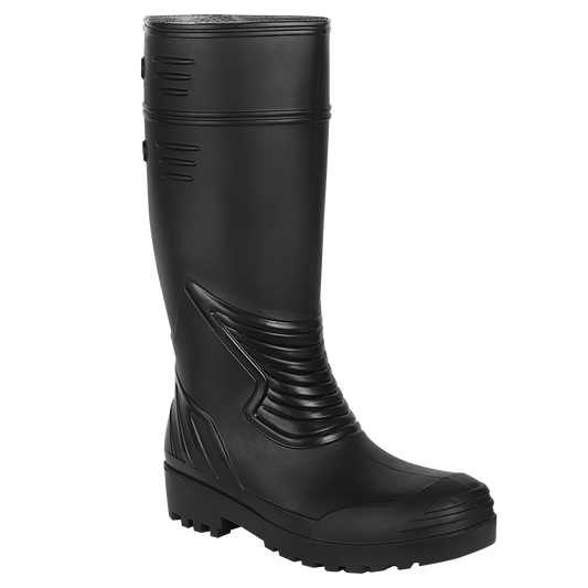 Unistar Men's Lightweight Gum Boots | 15 inch Black Anti-Static, Anti Slip, Water-resistant shoes for Labour/Worker Purposes | Safety Boots